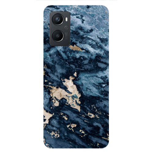 Oppo A 96 Marble Blue Gold  Transparent Silicone TPU Θήκη