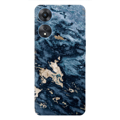 Oppo A 98 Marble Blue Gold  Transparent Silicone TPU Θήκη