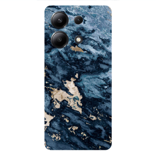 Xiaomi Redmi Note 13 4G Marble Blue Gold  Transparent Silicone TPU Θήκη