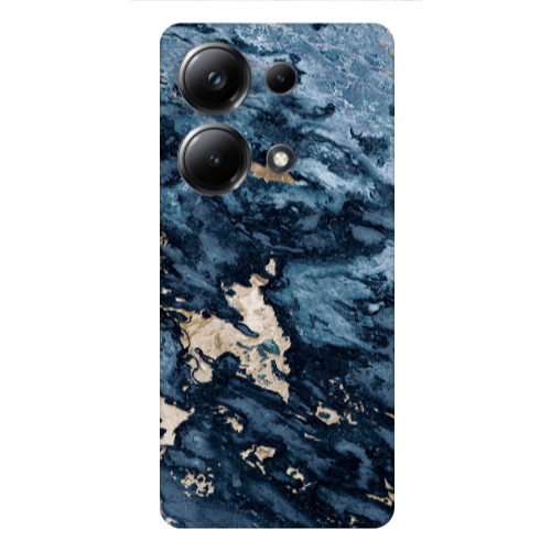Xiaomi Poco M6 Pro 4G Marble Blue Gold  Transparent Silicone TPU Θήκη