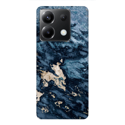Xiaomi Poco X6 5G Marble Blue Gold  Transparent Silicone TPU Θήκη