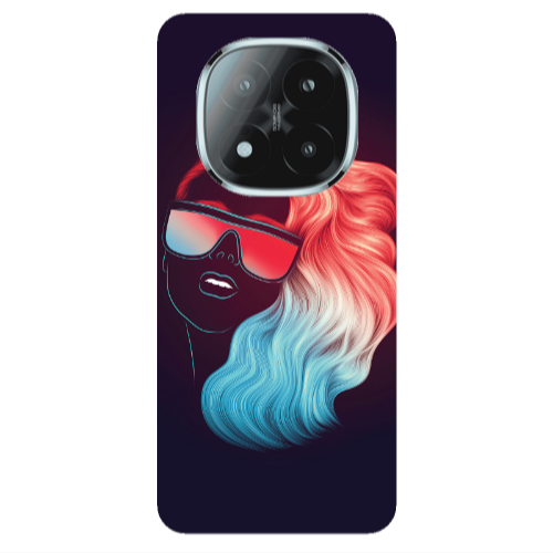 Xiaomi Redmi Note 14 Pro + 5g Girl with glasses Transparent Silicone TPU Θήκη
