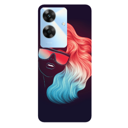 Realme Note 60 Girl with glasses Transparent Silicone TPU Θήκη