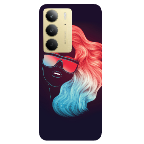 Realme C 75 Girl with glasses Transparent Silicone TPU Θήκη