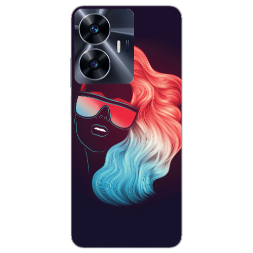 Realme Note 50 Girl with glasses Transparent Silicone TPU Θήκη