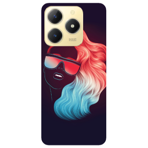 Realme C61 Girl with glasses Transparent Silicone TPU Θήκη
