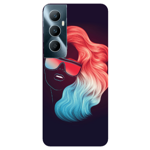 Realme C65 Girl with glasses Transparent Silicone TPU Θήκη