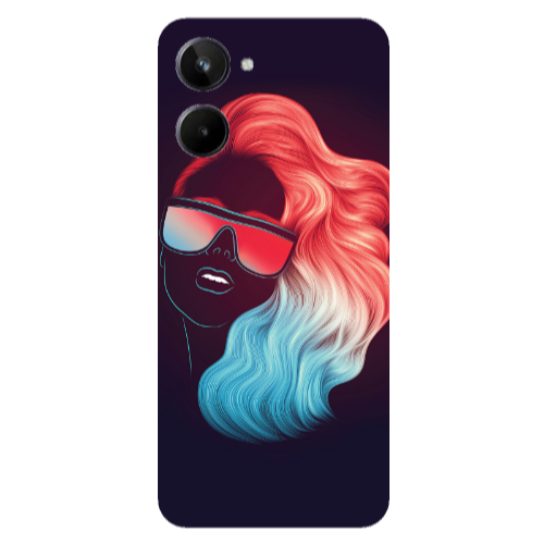 Realme 10 Girl with glasses Transparent Silicone TPU Θήκη