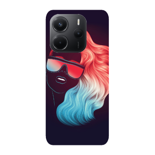 Xiaomi Redmi Note 14 Girl with glasses Transparent Silicone TPU Θήκη