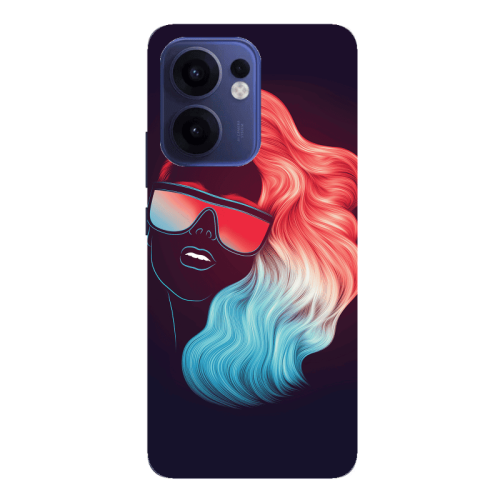 Oppo Reno13 FS Girl with glasses Transparent Silicone TPU Θήκη