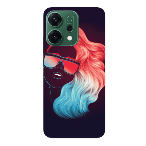 Oppo RENO 14 Girl with glasses Transparent Silicone TPU Θήκη