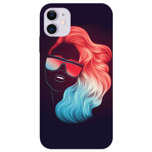 Apple iPhone 11  Girl with glasses Transparent Silicone TPU Θήκη