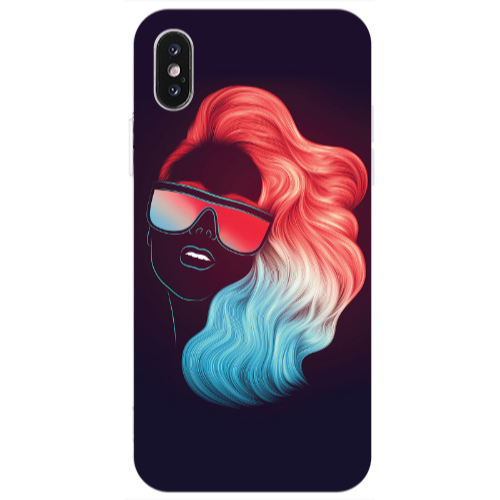 Apple iPhone X Girl with glasses Transparent Silicone TPU Θήκη