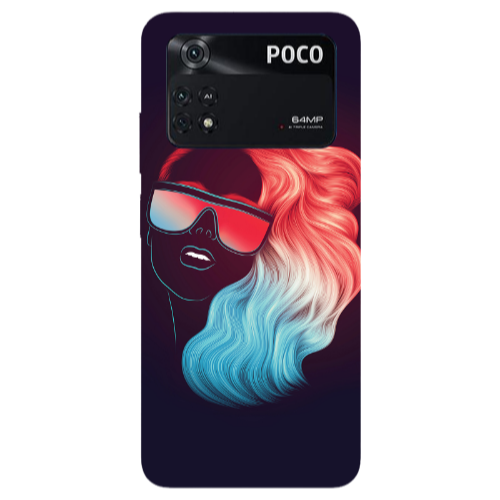 Xiaomi Poco M4 Pro 4G Girl with glasses Transparent Silicone TPU Θήκη
