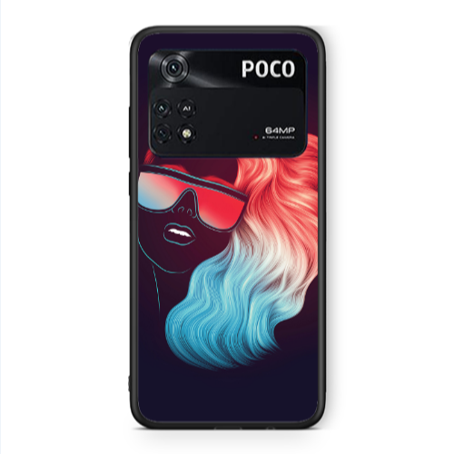 Xiaomi Poco M4 Pro 4G Girl with glasses Black Glossy Θήκη