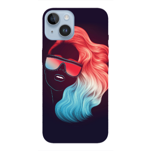 Apple iPhone 14 Plus Girl with glasses Transparent Silicone TPU Θήκη
