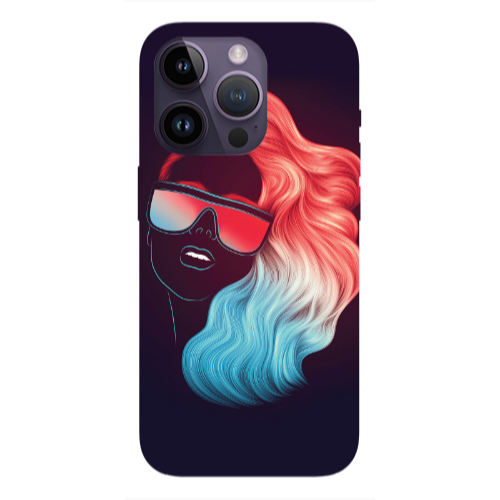Apple iPhone 14 Pro  Girl with glasses Transparent Silicone TPU Θήκη