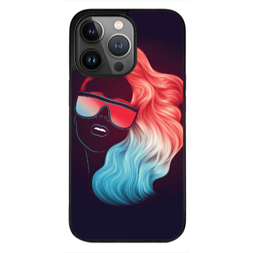 Apple iPhone 12 Pro Girl with glasses Black Glossy Θήκη