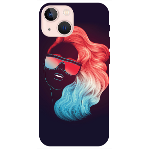 Apple iPhone 13 Mini Girl with glasses Transparent Silicone TPU Θήκη