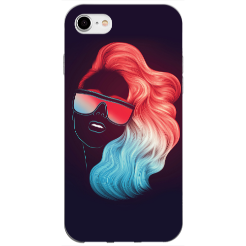 Apple iPhone SE 2020 Girl with glasses Transparent Silicone TPU Θήκη
