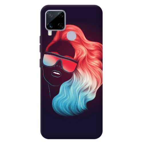 Realme C25 Girl with glasses Transparent Silicone TPU Θήκη
