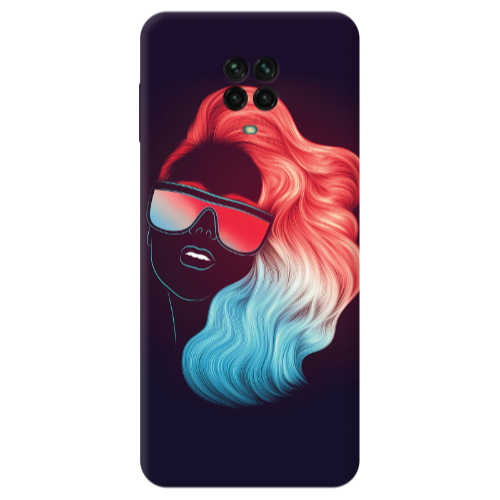 Xiaomi Redmi Note 9S Girl with glasses Transparent Silicone TPU Θήκη