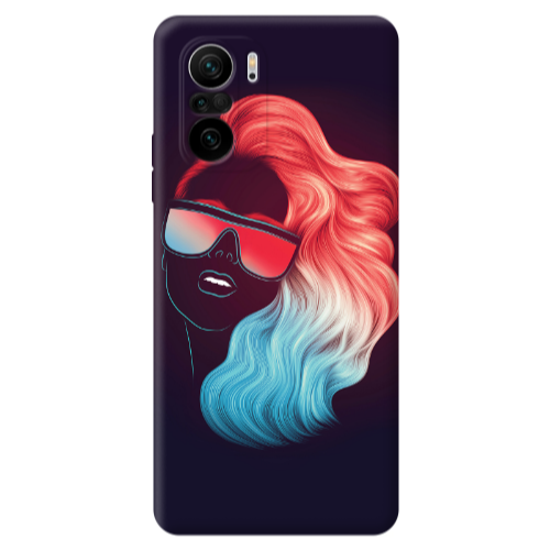 Xiaomi Poco F3 Girl with glasses Transparent Silicone TPU Θήκη