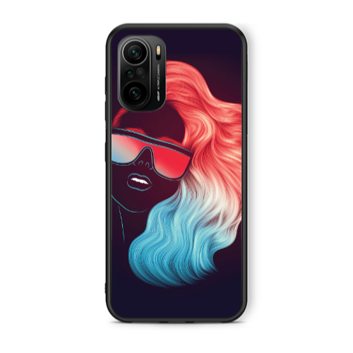 Xiaomi Poco F3 Girl with glasses Black Glossy Θήκη