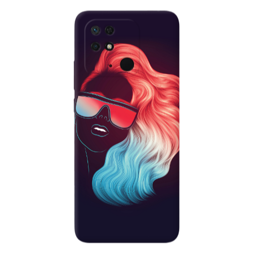 Xiaomi Poco C40 Girl with glasses Transparent Silicone TPU Θήκη