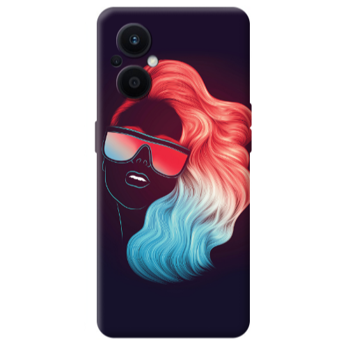 Oppo Reno 7 Lite Girl with glasses Transparent Silicone TPU Θήκη