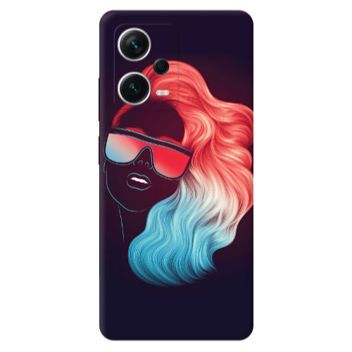 Xiaomi Redmi Note 12 5G Girl with glasses Transparent Silicone TPU Θήκη