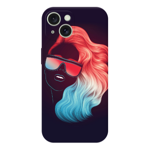 Apple iPhone 15 Girl with glasses Transparent Silicone TPU Θήκη