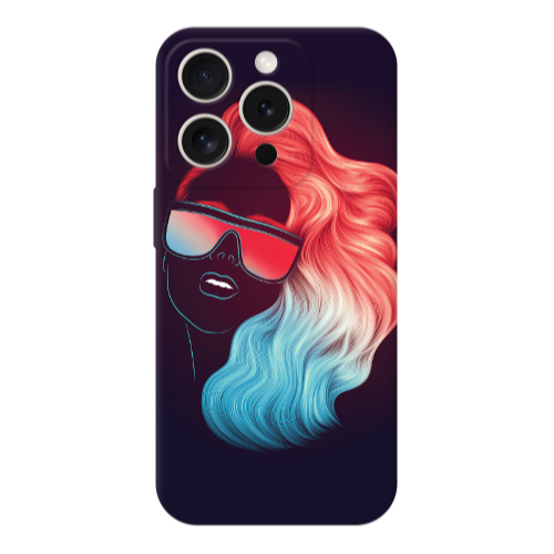 Apple iPhone 15 Pro Max Girl with glasses Transparent Silicone TPU Θήκη