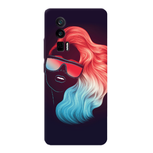 Xiaomi Poco F5 Pro Girl with glasses Transparent Silicone TPU Θήκη