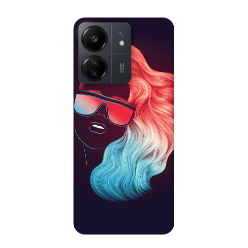 Xiaomi Redmi 13C Girl with glasses Transparent Silicone TPU Θήκη