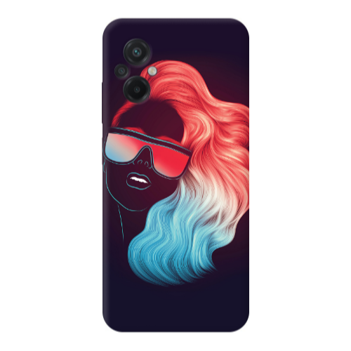 Xiaomi Poco M5 Girl with glasses Transparent Silicone TPU Θήκη