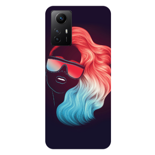 Xiaomi Redmi Note 12s Girl with glasses Transparent Silicone TPU Θήκη