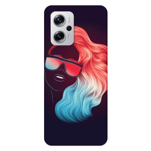 Xiaomi Poco X4 GT Girl with glasses Transparent Silicone TPU Θήκη