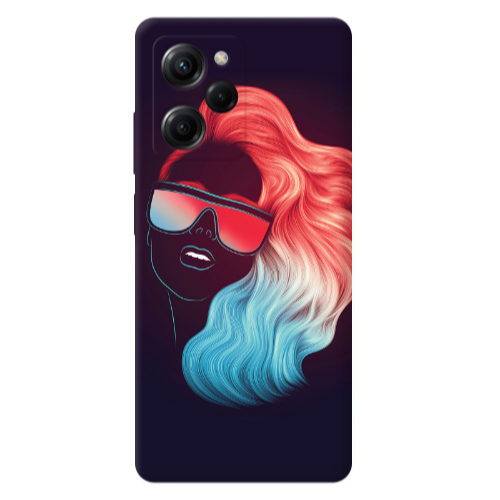 Xiaomi Poco X5 Pro Girl with glasses Transparent Silicone TPU Θήκη