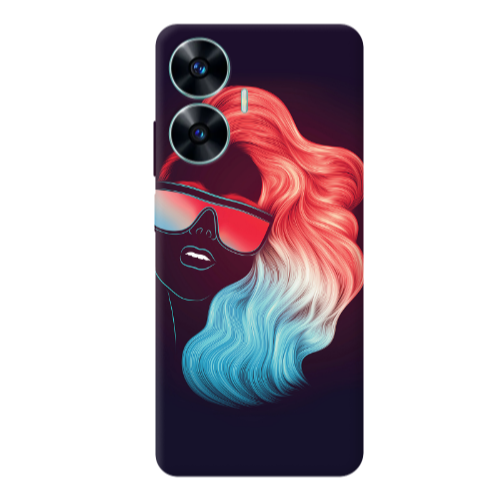 Realme C55 Girl with glasses Transparent Silicone TPU Θήκη