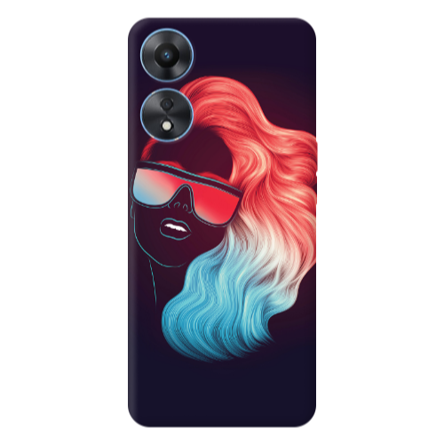 Oppo A 98 Girl with glasses Transparent Silicone TPU Θήκη