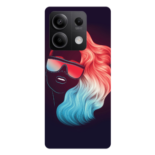 Xiaomi Redmi Note 13 5G Girl with glasses Transparent Silicone TPU Θήκη