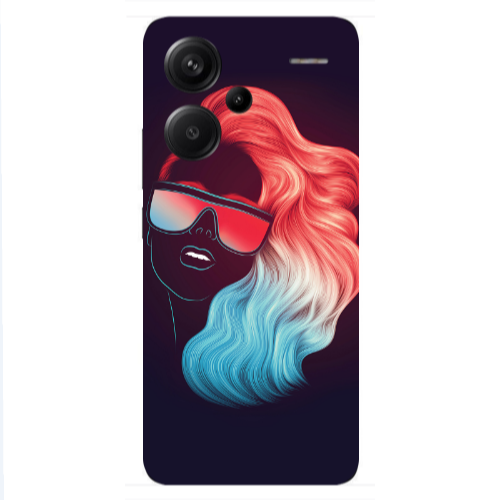 Xiaomi Redmi Note 13 Pro+ 5G  Girl with glasses Transparent Silicone TPU Θήκη