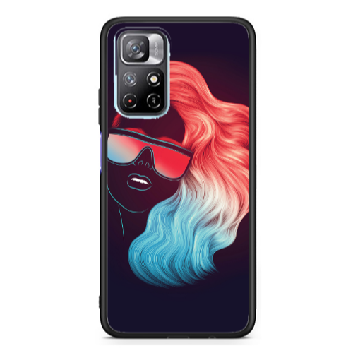 Xiaomi Poco M4 Pro 5G Girl with glasses Black Glossy Θήκη