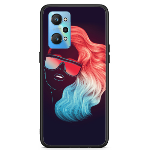 Realme Gt Neo 2 Girl with glasses Black Glossy Θήκη
