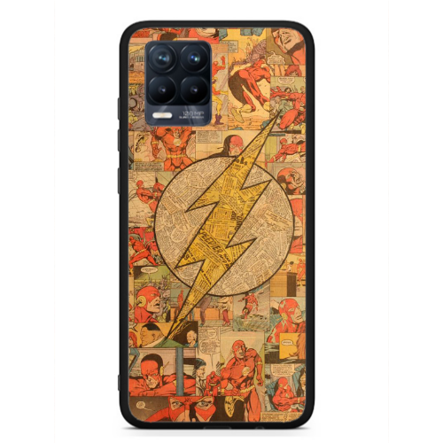Realme 8  Mavel Pattern Black Glossy Θήκη