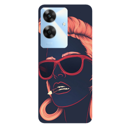 Realme Note 60 Girl retro Transparent Silicone TPU Θήκη