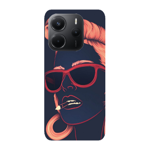 Xiaomi Redmi Note 14 Girl retro Transparent Silicone TPU Θήκη