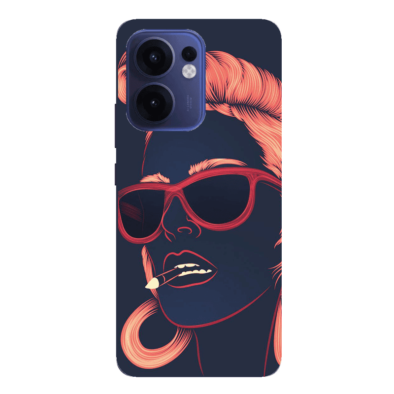 Oppo Reno 13 F Girl retro Transparent Silicone TPU Θήκη