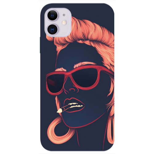 Apple iPhone 11  Girl retro Transparent Silicone TPU Θήκη